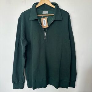 Good for Sunday Tencel Zip Sweatshirt XL Green Made in Canada NWT